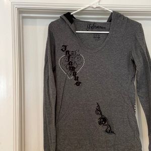 Infamous Size Large Hooded Long Sleeve Tee